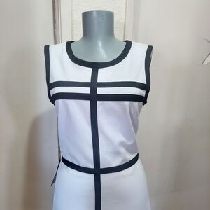Bebe women's White and Black Sleeveless Dress Size S/P Nwt.